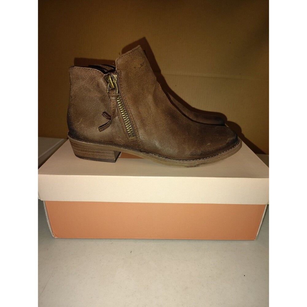 GB Gianni Bini A-Lister Walnut Brown Suede Double Zip Ankle Booties Boots... - Picture 10 of 11